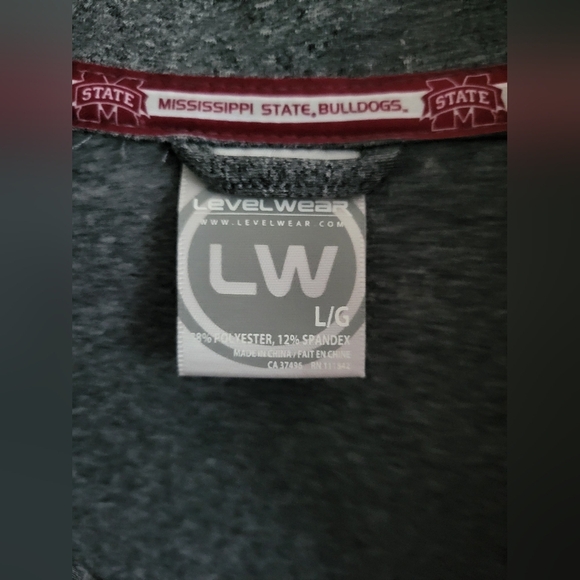 Levelwear Women's Gray Mississippi State Bulldogs Pacer 1/2 Zip Pullover Size LG - Picture 3 of 6